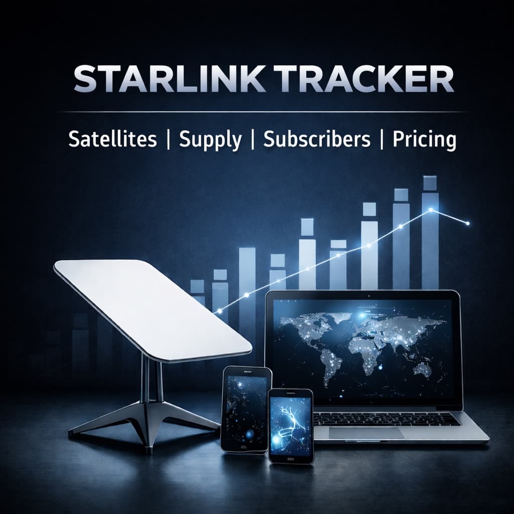 Starlink satellites, supply, subscriber, and pricing tracker 2026